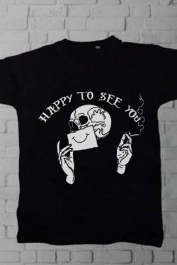 Happy To See You Aesthetic Shirt - Y2K Summer, 90S Grunge, Retro Style, Baby Tees, Y2K