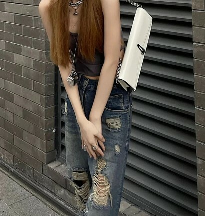 Harmony Ripped High Waist Jeans - Y2K Summer, 90S Grunge, Retro Style, Y2K Club & Party Outfits