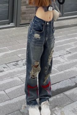 Harmony Ripped High Waist Jeans - Y2K Summer, 90S Grunge, Retro Style, Y2K Club & Party Outfits