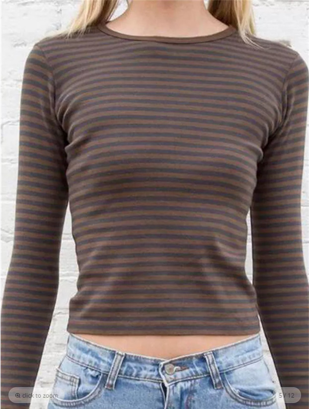 Harper Striped Long Sleeve Slim Top - Y2K Summer, 90S Fashion, Grunge, Retro, Pastel Goth