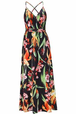 High Quality Y2K Bohemian Floral Camisole Long Dress - Elegant Summer Retro 90S Grunge Outfit