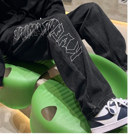 Jade Straight Jeans For Women - Y2K Summer, 90S Grunge, Retro Hip Hop, Pastel Goth Outfits