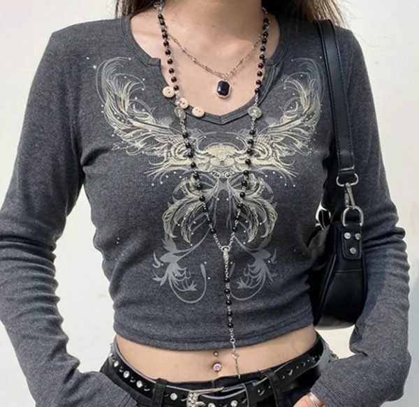 Jasmine Retro Crop T-Shirt - Y2K Summer, 90S Grunge, Pastel Goth, Y2K Party & Club Outfits