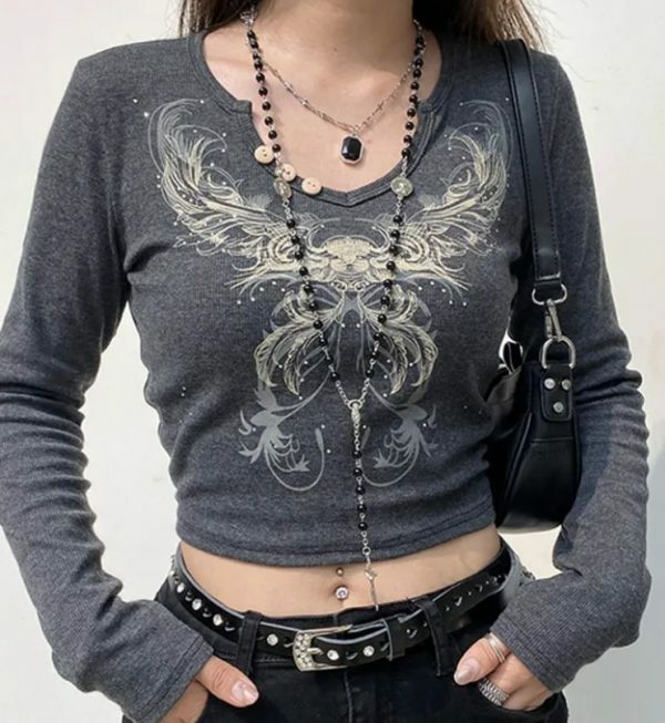 Jasmine Retro Crop T-Shirt - Y2K Summer, 90S Grunge, Pastel Goth, Y2K Party & Club Outfits