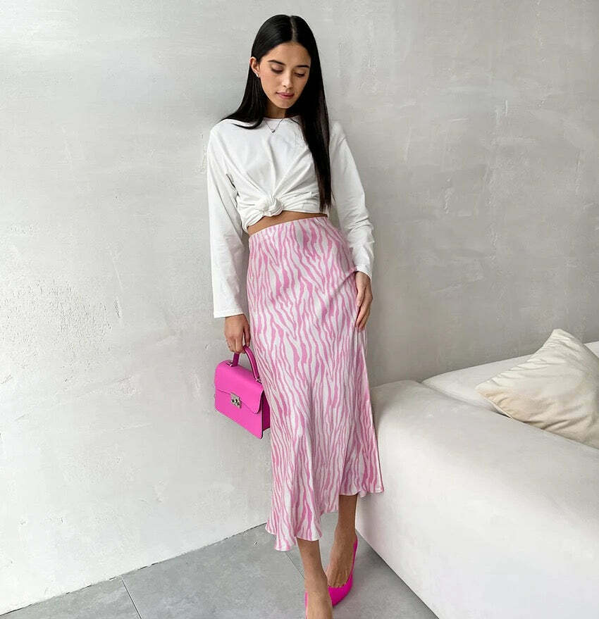 Javier Zebra Skirt - Y2K Summer, 90S Fashion, Grunge, Retro, Pastel Goth, Y2K