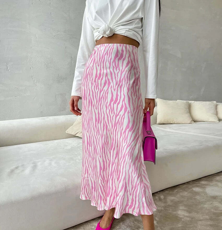 Javier Zebra Skirt - Y2K Summer, 90S Fashion, Grunge, Retro, Pastel Goth, Y2K