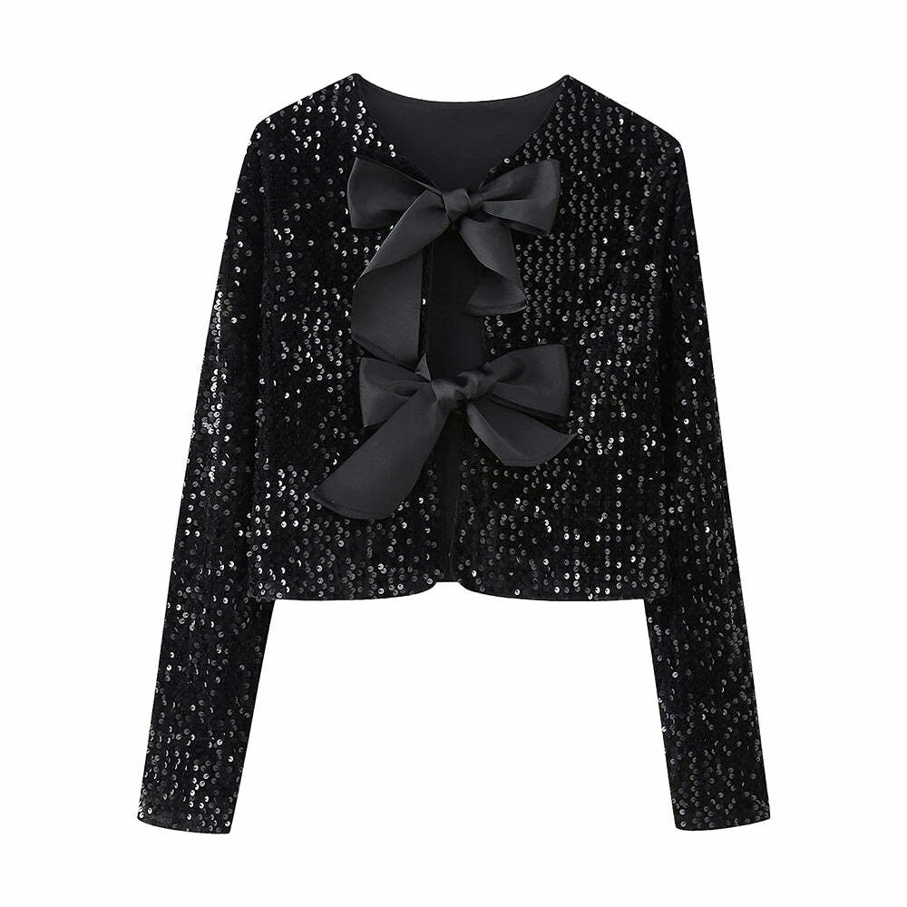 Karmen Sequin Short Jacket - Y2K Summer, 90S Grunge, Retro Party, Y2K Club, Popstar Outfit