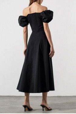 Katie Off Shoulder Midi Dress - Y2K Summer, 90S Fashion, Grunge, Retro, Pastel Goth Outfit