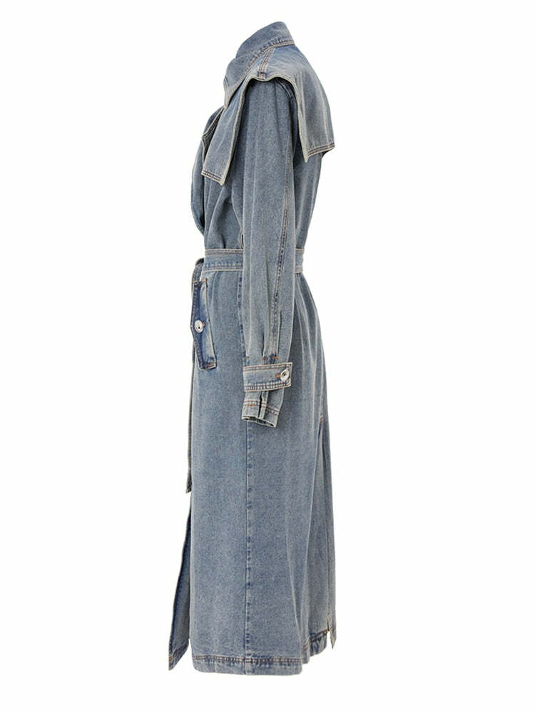 Katie Y2K Trench Coat - 90S Grunge, Retro Style, Summer Outfits, Y2K Fashion For Women