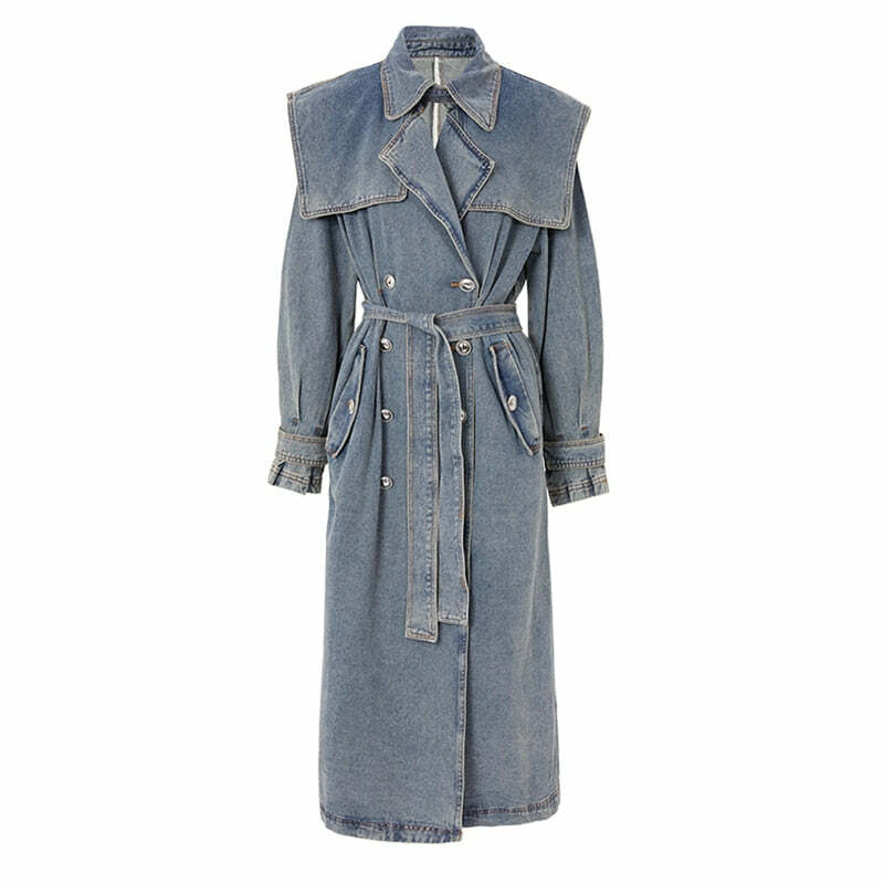 Katie Y2K Trench Coat - 90S Grunge, Retro Style, Summer Outfits, Y2K Fashion For Women