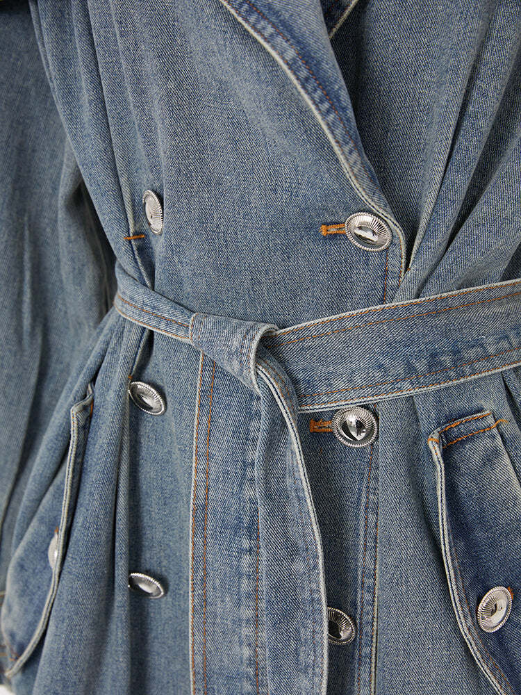Katie Y2K Trench Coat - 90S Grunge, Retro Style, Summer Outfits, Y2K Fashion For Women