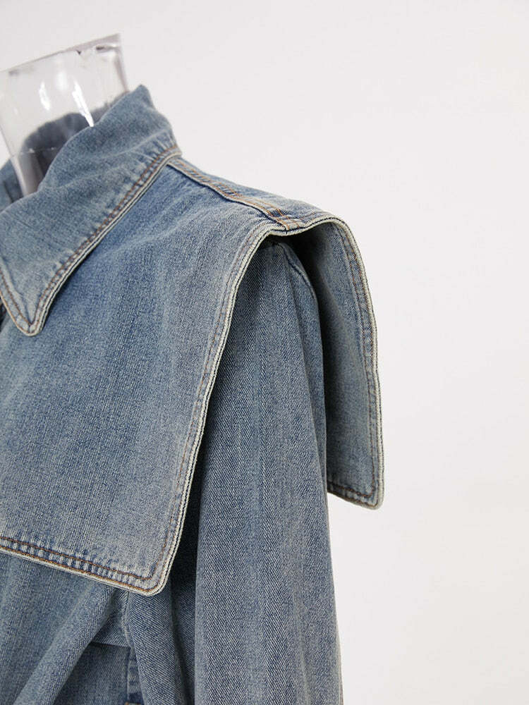 Katie Y2K Trench Coat - 90S Grunge, Retro Style, Summer Outfits, Y2K Fashion For Women