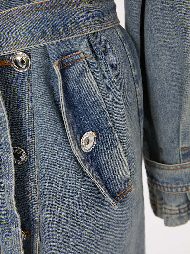 Katie Y2K Trench Coat - 90S Grunge, Retro Style, Summer Outfits, Y2K Fashion For Women