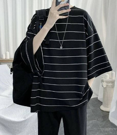 Kaylee Striped Oversized T-Shirt - Y2K Summer, 90S Grunge, Retro Goth, Baby Tees, Y2K
