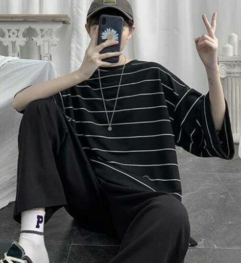 Kaylee Striped Oversized T-Shirt - Y2K Summer, 90S Grunge, Retro Goth, Baby Tees, Y2K