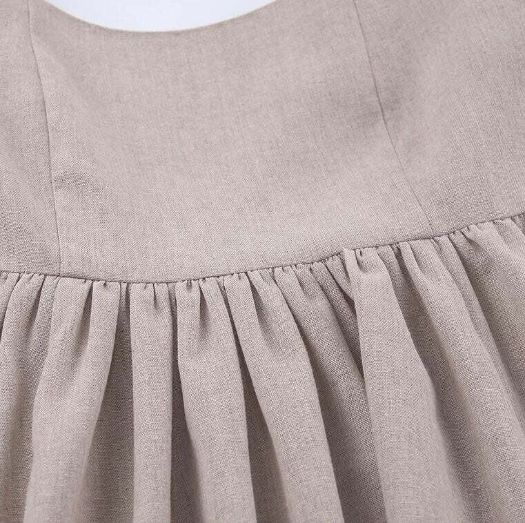 Klara Linen Dress - Y2K Summer Outfit, 90S Fashion, Grunge, Retro Style, Pastel Goth