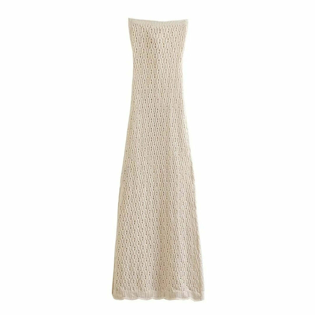 Korina Knitted Maxi Dress - Y2K Summer, 90S Grunge, Retro Style, Pastel Goth, Y2K Party