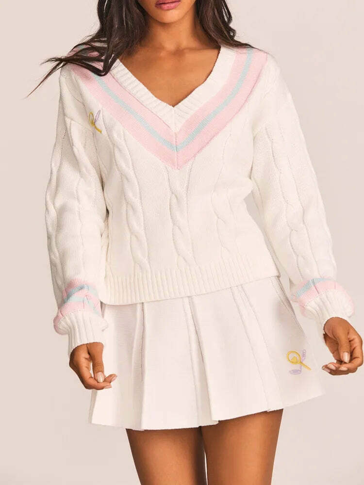 Lavani Knitted Two Piece Set - Y2K Summer & 90S Fashion, Grunge, Retro, Pastel Goth Outfits