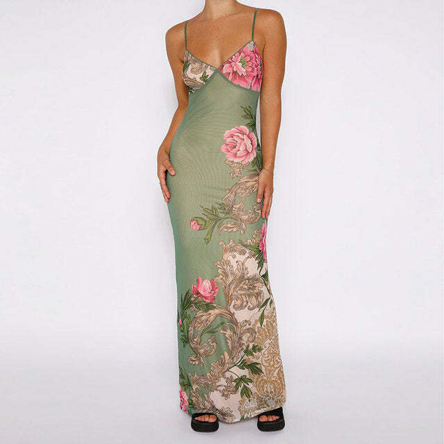 Layla Maxi Dress - Y2K Summer Grunge Outfit, 90S Fashion, Retro Style, Pastel Goth, Y2K