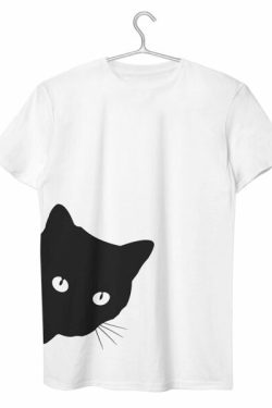 Lennox Black Cat Shirt - Y2K Summer Grunge Outfit, 90S Fashion, Retro Style, Gothic Y2K Top