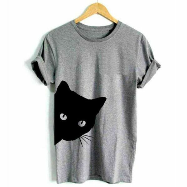 Lennox Black Cat Shirt - Y2K Summer Grunge Outfit, 90S Fashion, Retro Style, Gothic Y2K Top
