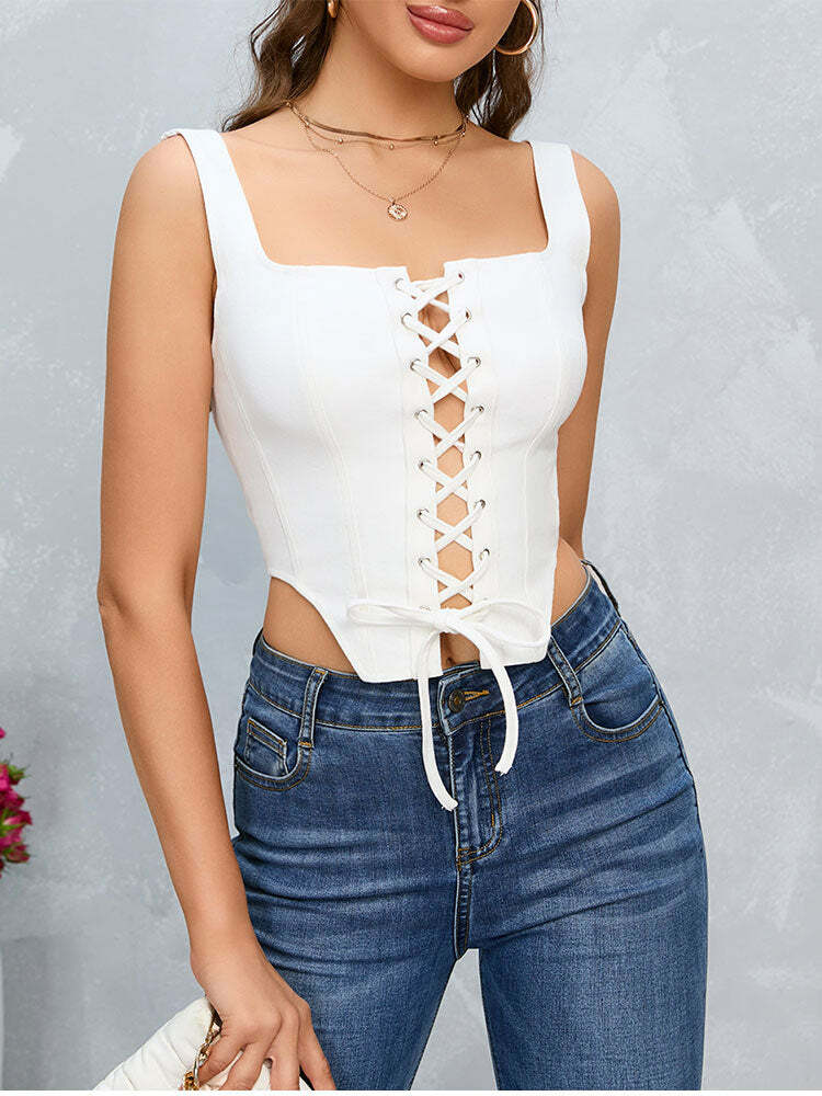 Louise Crop Top - Y2K Summer Grunge, 90S Retro, Pastel Goth, Y2K Party & Club Out