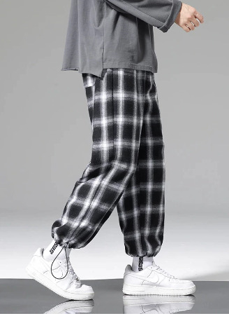 Lucas Plaid Jogger Pants - Y2K Grunge 90S Fashion, Retro Summer Outfits, Hip Hop Style