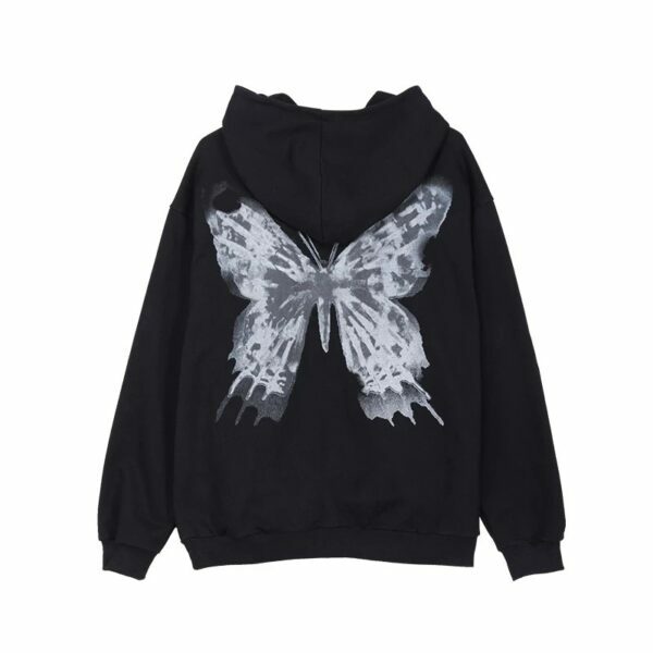 Lucia Butterfly Hoodie - Y2K Summer Grunge, 90S Retro, Pastel Goth, Y2K Club & Party Outfits
