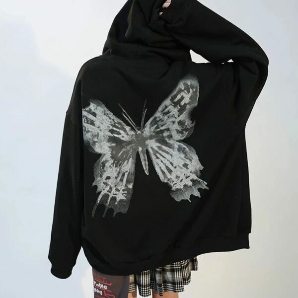 Lucia Butterfly Hoodie - Y2K Summer Grunge, 90S Retro, Pastel Goth, Y2K Club & Party Outfits