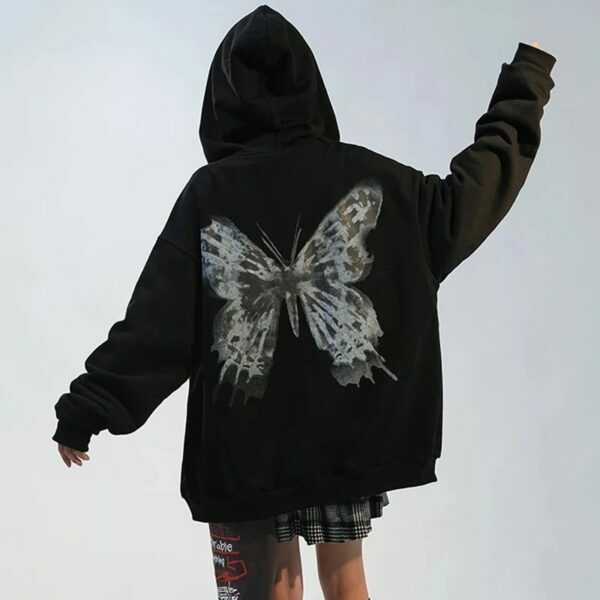 Lucia Butterfly Hoodie - Y2K Summer Grunge, 90S Retro, Pastel Goth, Y2K Club & Party Outfits