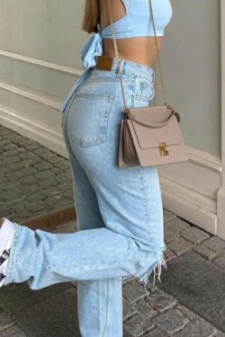 Lucy Distressed Grunge Jeans - Y2K Summer, 90S Fashion, Retro Style, Y2K Club & Party Outfits