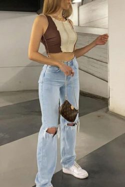 Lucy Distressed Grunge Jeans - Y2K Summer, 90S Fashion, Retro Style, Y2K Club & Party Outfits