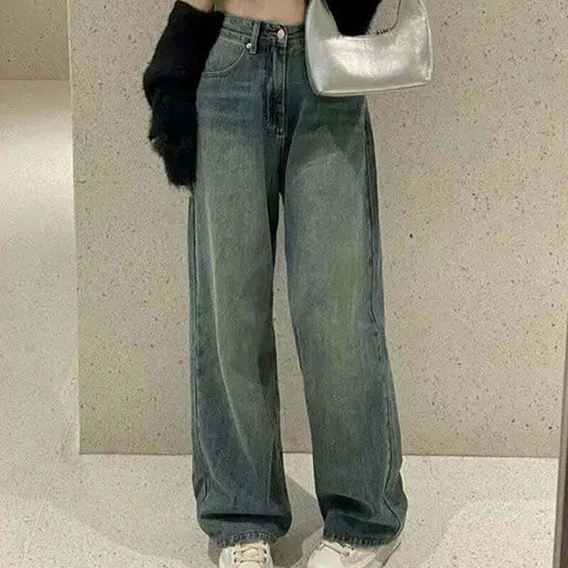 Lucyever Y2K Vintage Baggy Jeans For Women - High Waist 90S Grunge Streetwear Denim Pants