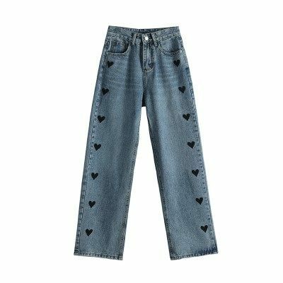 Luna Heart Jeans - Y2K Summer & 90S Grunge Outfits, Retro Y2K Fashion, Baby Tees & Y2