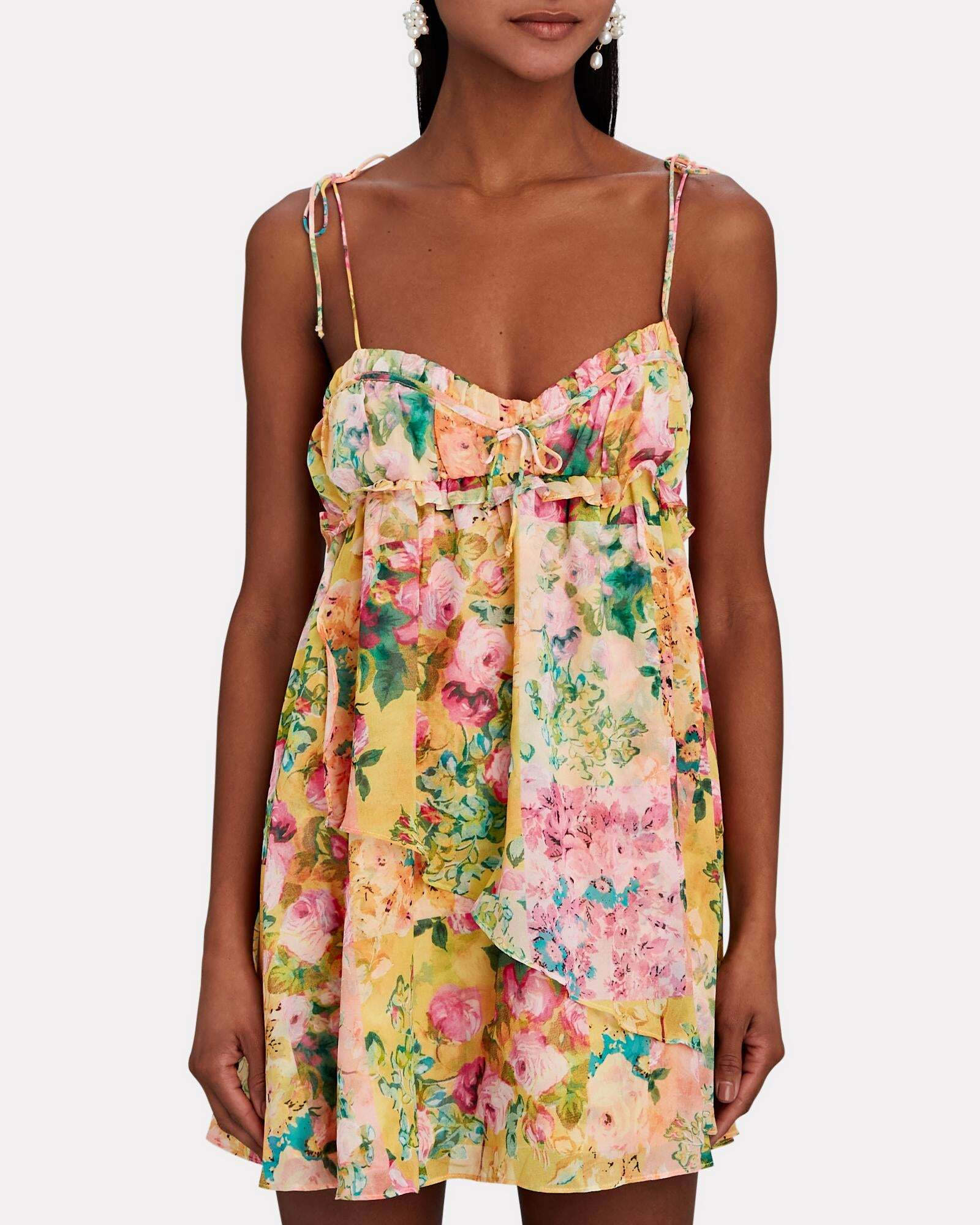 Madison Floral Mini Dress - Y2K Summer, 90S Fashion, Grunge, Retro, Pastel Goth, Y2