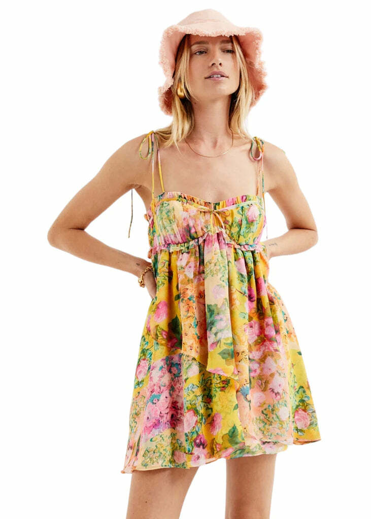 Madison Floral Mini Dress - Y2K Summer, 90S Fashion, Grunge, Retro, Pastel Goth, Y2