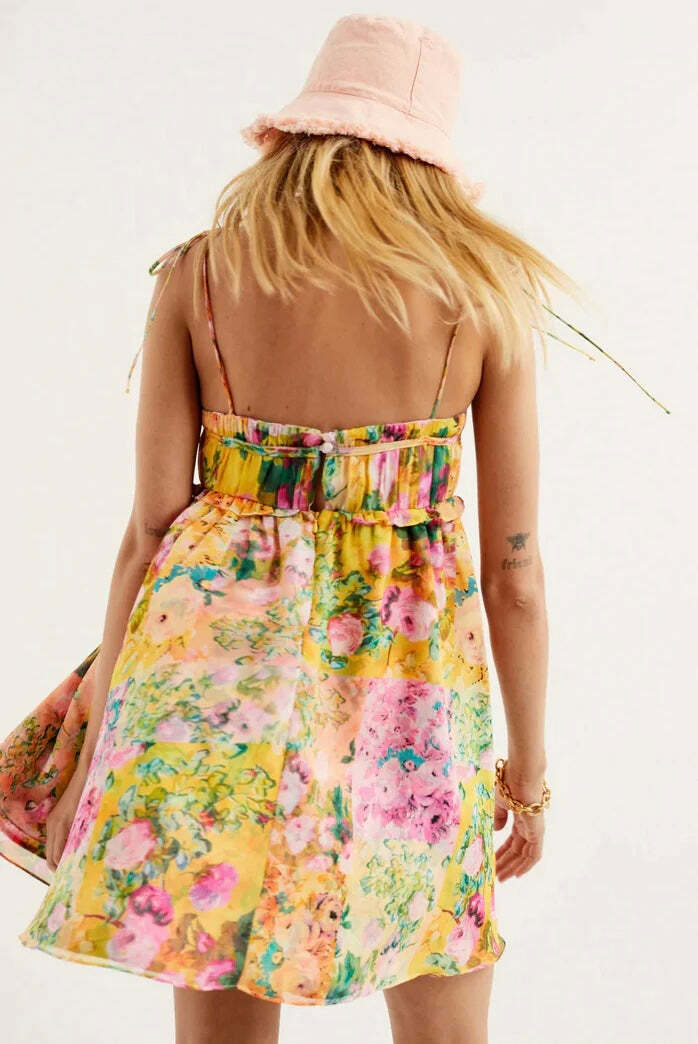 Madison Floral Mini Dress - Y2K Summer, 90S Fashion, Grunge, Retro, Pastel Goth, Y2