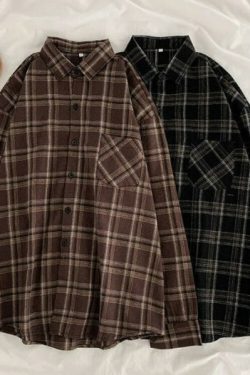 Maeve Street Style Plaid Shirt - Y2K Summer Grunge, 90S Retro, Pastel Goth, Y2K Club Outfit