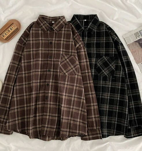 Maeve Street Style Plaid Shirt - Y2K Summer Grunge, 90S Retro, Pastel Goth, Y2K Club Outfit
