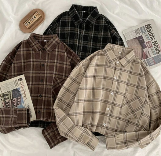 Maeve Street Style Plaid Shirt - Y2K Summer Grunge, 90S Retro, Pastel Goth, Y2K Club Outfit