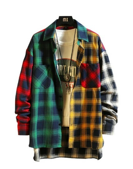 Magnolia Patchwork Plaid Shirt - Y2K Summer Grunge, 90S Retro, Pastel Goth, Y2K Club Outfit