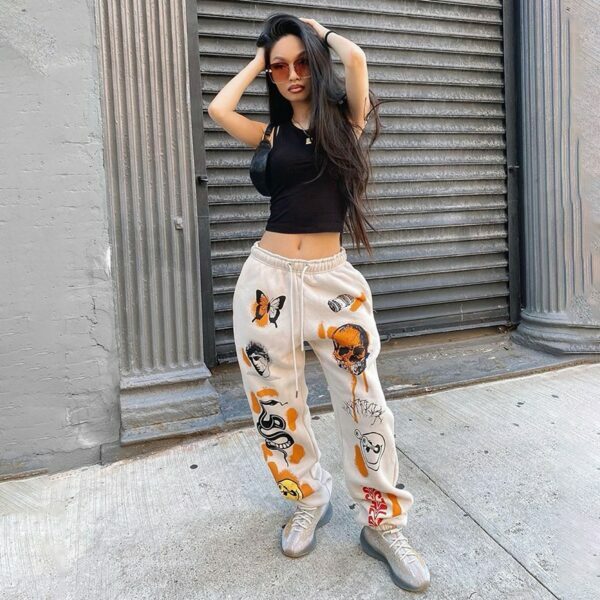 Maia Y2K Grunge Sweatpants - 90S Retro Summer Outfit, Gothic Y2K Fashion, Pastel Goth Style