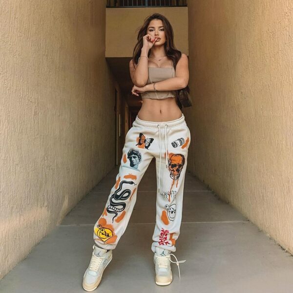 Maia Y2K Grunge Sweatpants - 90S Retro Summer Outfit, Gothic Y2K Fashion, Pastel Goth Style