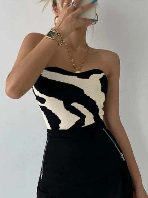 Maria Knit Top - Y2K Summer Grunge, 90S Fashion, Retro Style, Y2K Party & Club Outfits