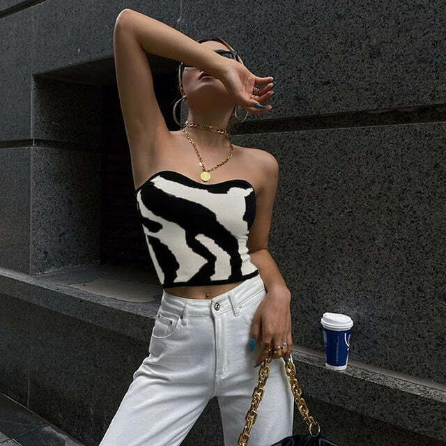 Maria Knit Top - Y2K Summer Grunge, 90S Fashion, Retro Style, Y2K Party & Club Outfits