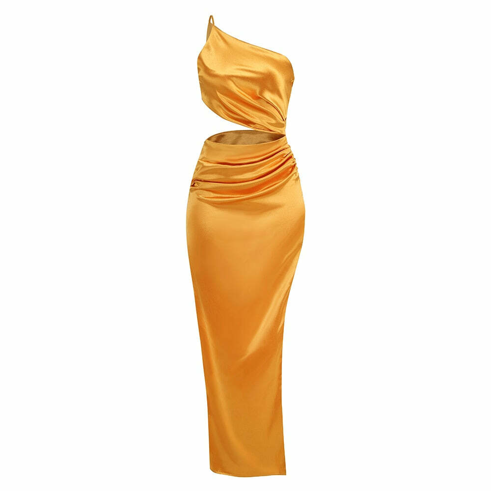 Maria One Shoulder Maxi Dress - Y2K Summer, 90S Fashion, Grunge, Retro, Party & Club Outfits