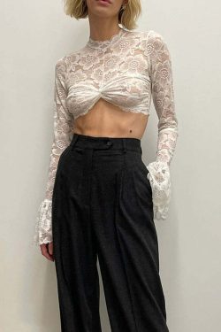 Mary Blouse: Y2K Summer Grunge Top, 90S Retro Style, Perfect For Y2K Party & Club Outfits
