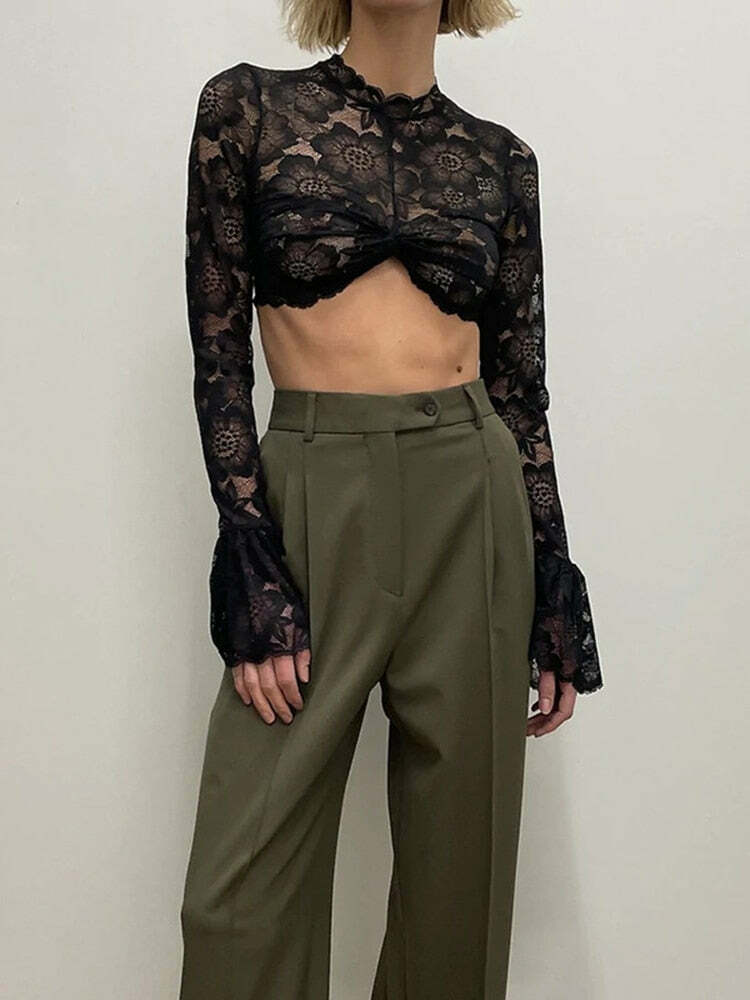 Mary Blouse: Y2K Summer Grunge Top, 90S Retro Style, Perfect For Y2K Party & Club Outfits