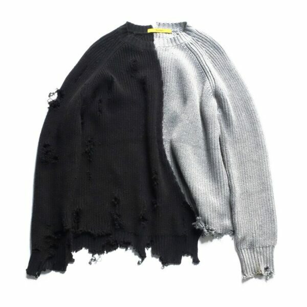 Matilda Distressed Sweater - Y2K Grunge, 90S Fashion, Retro Style, Pastel Goth, Y2K Summer Out