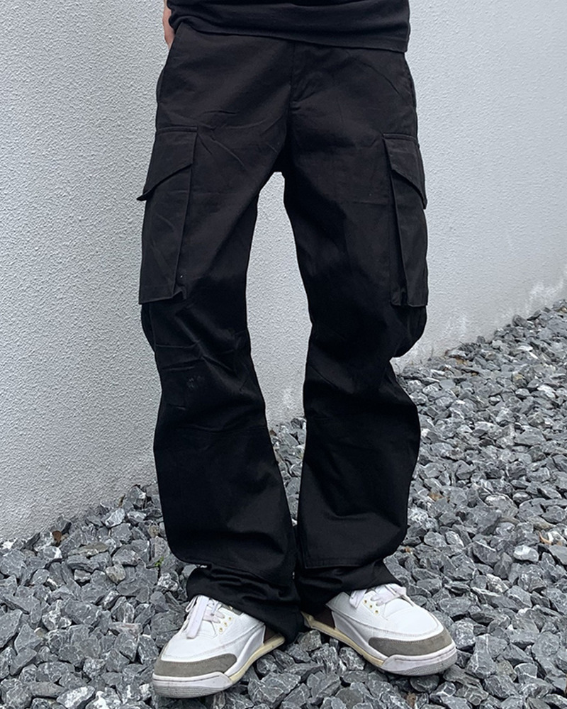 Men'S Black Cargo Pants - Y2K Grunge, 90S Hip Hop, Retro Style, Gothic Y2K, Summer Y2K